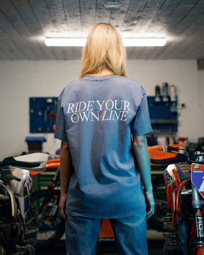 Blå T-Shirt "Ride your own line"