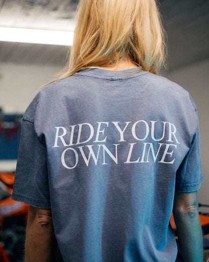 Blå T-Shirt "Ride your own line"