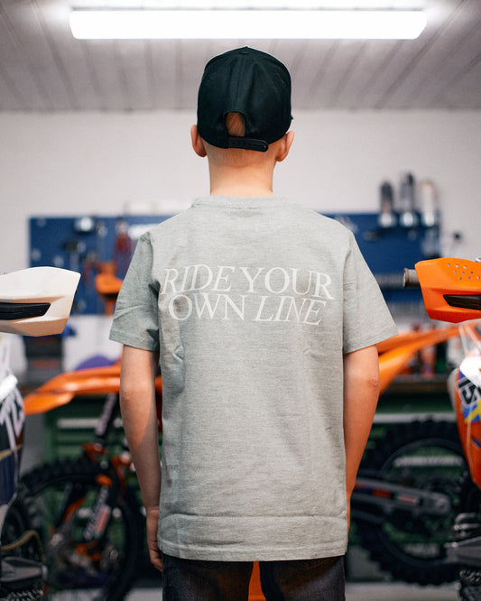 Grå ungdom T-shirt "Ride your own line"